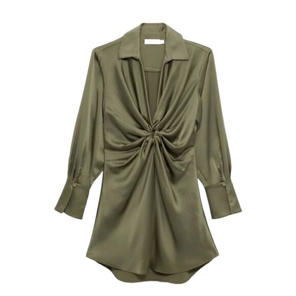 Jonathan Simkhai Roma Mini Dress in Willow-Size XS - Picture 2 of 10